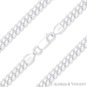 4.9mm Miami Cuban / Curb Link Chain Necklace in Solid .925 Sterling Silver 20"